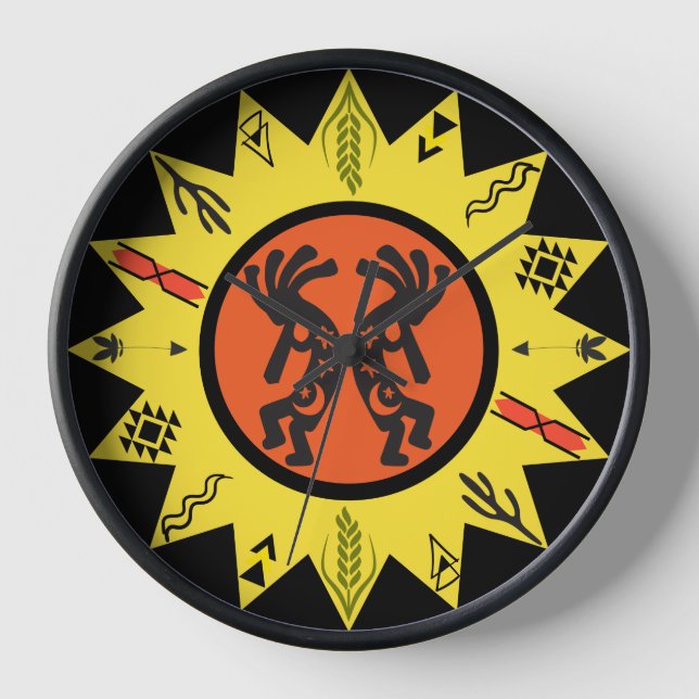 Reloj Sun Kokopelli Arizona Nativo Estadounidense (Anverso)