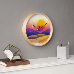 Reloj Sunset del desierto soñado con colinas y estrellas