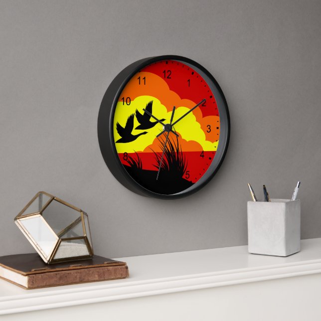 Reloj Sunset Geese Silhouette (Oficina)