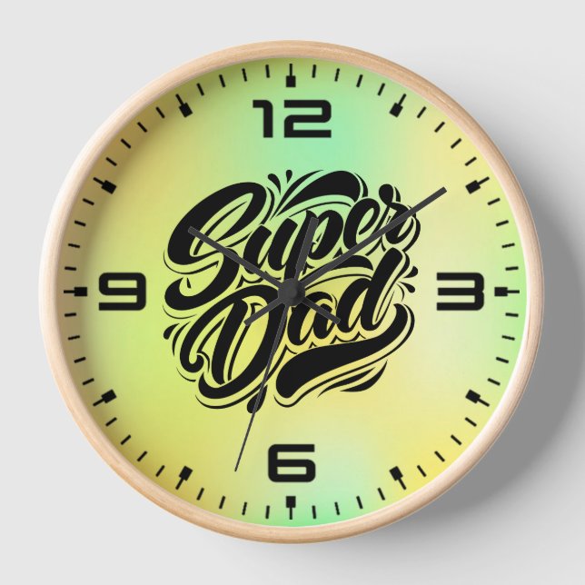 Reloj Super Dad Hero Tipografía Diseño-67888 (Anverso)
