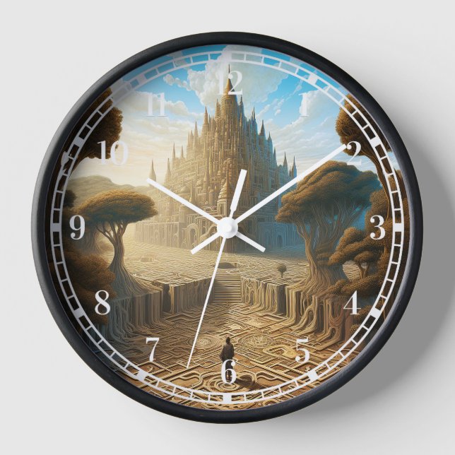 Reloj Surreal Maze Castle Paisaje Fantasía Arte (Anverso)