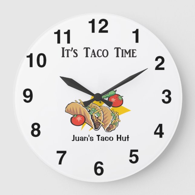 Reloj Taco - Reloj de pared mexicano de restaurant (Anverso)