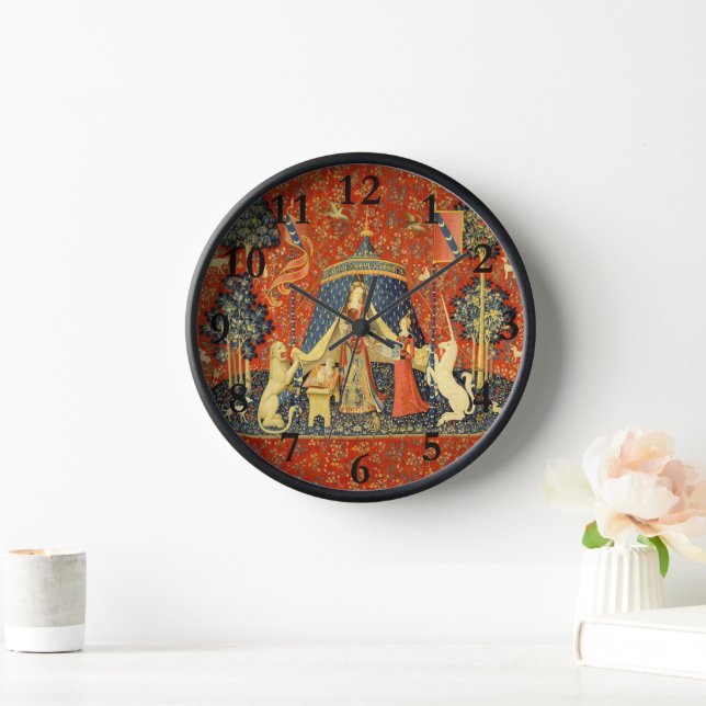 Reloj Tapestries de Unicorn Lady Legend Medieval (Hogar)
