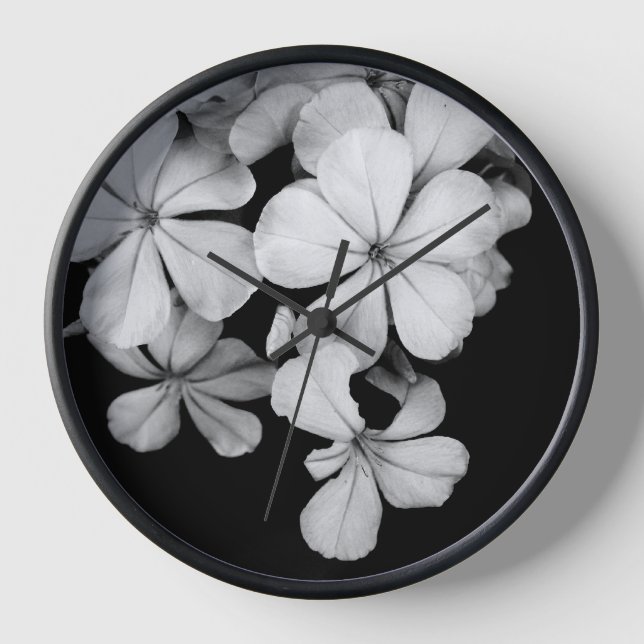 Reloj tarjeta postal en blanco y negro (Anverso)