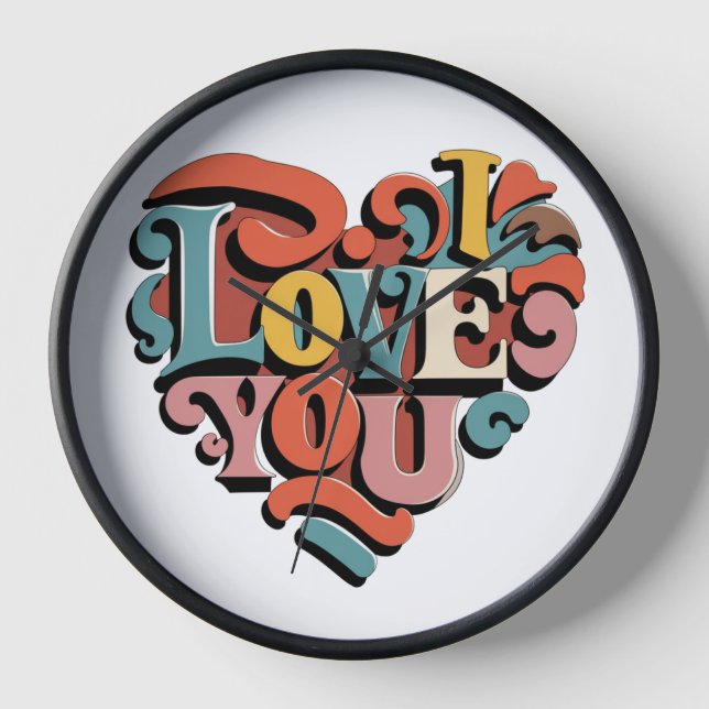 Reloj Te Amo Corazón Retro Psicodelia (Anverso)