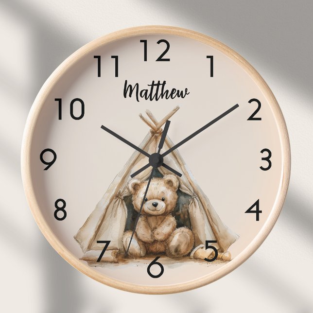 Reloj Teddy bear teepee vintage nodriza beige (Subido por el creador)