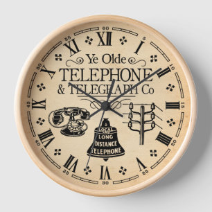 Reloj Telégrafo y teléfono de época