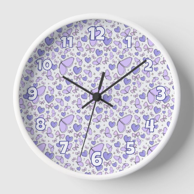 Reloj Tema estético de mariposa violeta (Anverso)