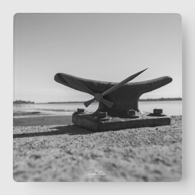 Reloj tema marino, blanco y negro (Anverso)