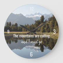 Reloj temático de la montaña con cita