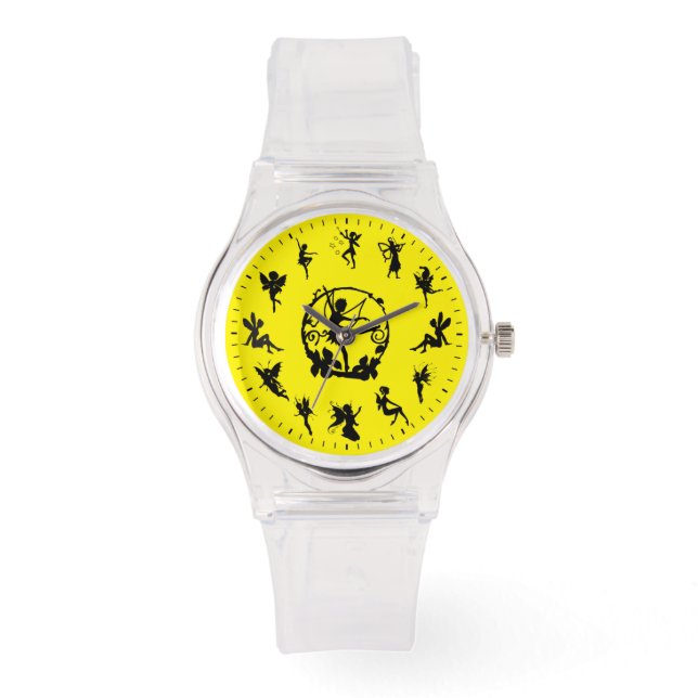 Reloj temático exclusivo de siluetas de hadas negr (Anverso)