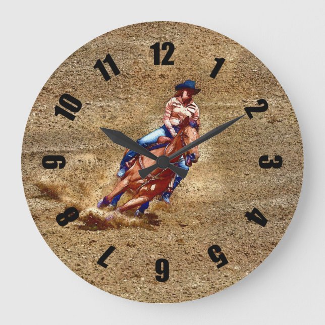 Reloj temático occidental de Carreras de barril de (Anverso)