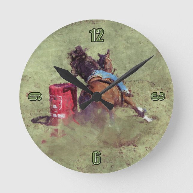 Reloj temático occidental de Carreras de barril de (Anverso)