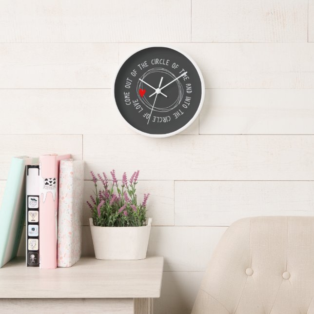 Reloj Texto agradable en el círculo del amor (Sala de lectura)