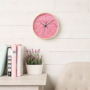 Reloj Textura de helado de fresa rosa