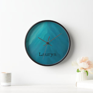 Reloj textura de vidrio verde azulado