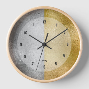Reloj Textura iridiscente dorada y plateada
