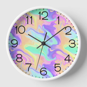 Reloj Tie Dye Swirl Marble Retro Groovy
