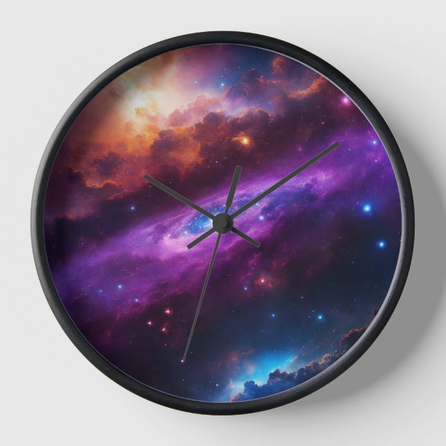 Reloj Tiempo cósmico: Muro de inspiración espacial (Anverso)
