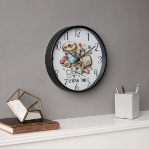Reloj tiempo de costura lindo añadir texto