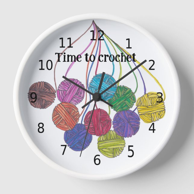 Reloj Tiempo de crochet, muchas bolas de hilo, tus palab (Anverso)