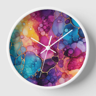 Reloj Tinta alcohólica de resumen de líquido |