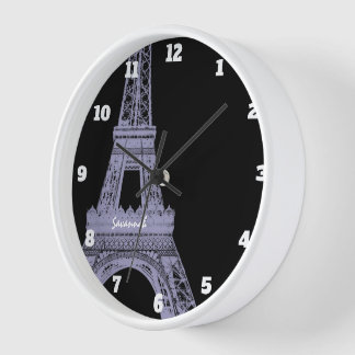 Reloj Tipografía Caligrafía París Francia Torre Eiffel