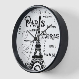 Reloj Tipografía Caligrafía París Francia Torre Eiffel