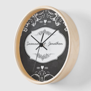 Reloj Tipografía de Pizarra Bodas
