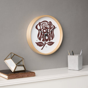 Reloj Tipografía de Rosa Ama a Mamá