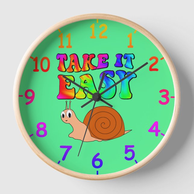 Reloj Tómelo Fácil Personalizado Con Texto Groovy (Anverso)