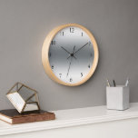Reloj Tonos modernos de moda plateada<br><div class="desc">Modernos tonos abstractos de pared de colores plateado y gris.</div>