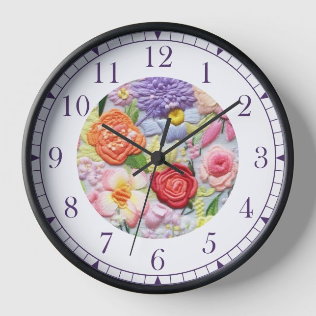 Reloj Tonos pintorescos bordados, mujeres de estilo flor (Anverso)