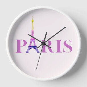 Reloj Torre Eiffel-París-Vibrante y Colorido-