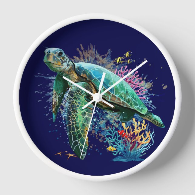 Reloj Tortuga marina bajo el agua Estilo (Anverso)