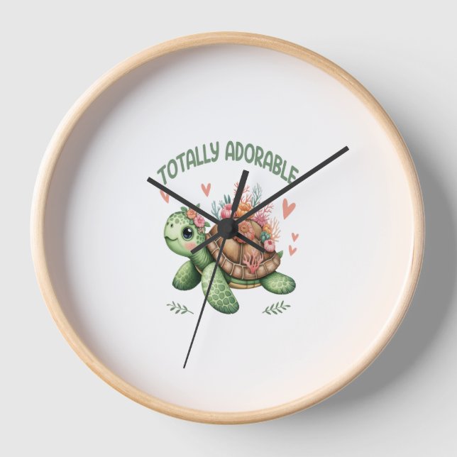 Reloj Tortuga totalmente adorable con coral (Anverso)