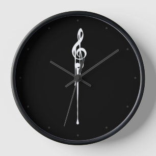 Reloj Trebleble Clave Blanca Derretida Negra