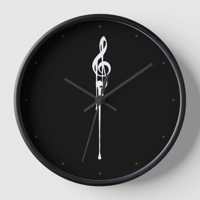 Reloj Trebleble Clave Blanca Derretida Negra (Anverso)