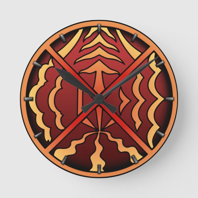 Reloj tribal decoración moderna de arte nativo mur (Anverso)