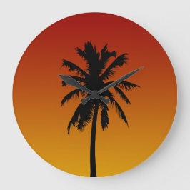 Reloj tropical del árbol de palmas del Naranja roj