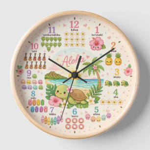 Reloj tropical lindo de Hawaii Kawaii Honu