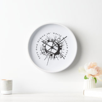 Reloj Tu Propia Creación Marco de Madera Blanco 10" Pare