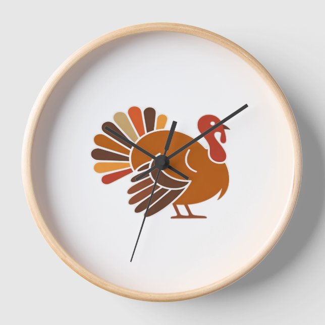 Reloj Turquía del Día de Acción de Gracias retro - Diseñ (Anverso)