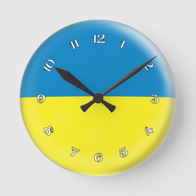 Reloj Ucrania Bandera ucraniana Diseño de burbuja (Anverso)