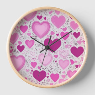 Reloj Un corazón rosa dulce y encantador