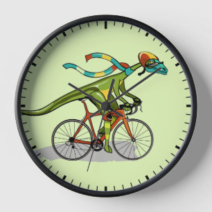 Reloj Un Dinosaurio De Anabisetia Montando En Bicicleta.