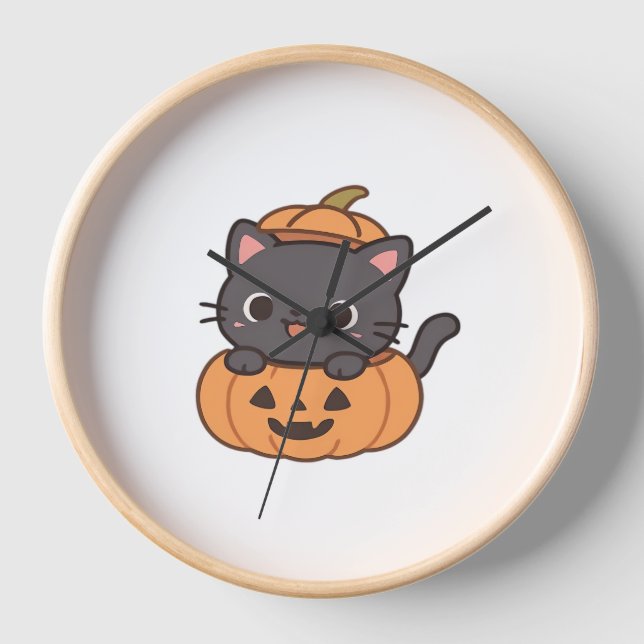 Reloj Un gato negro juguetón saliendo de la camiseta de  (Anverso)