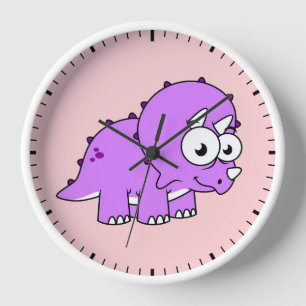 Reloj Un Ilustracion Agradable De Un Triceratops.