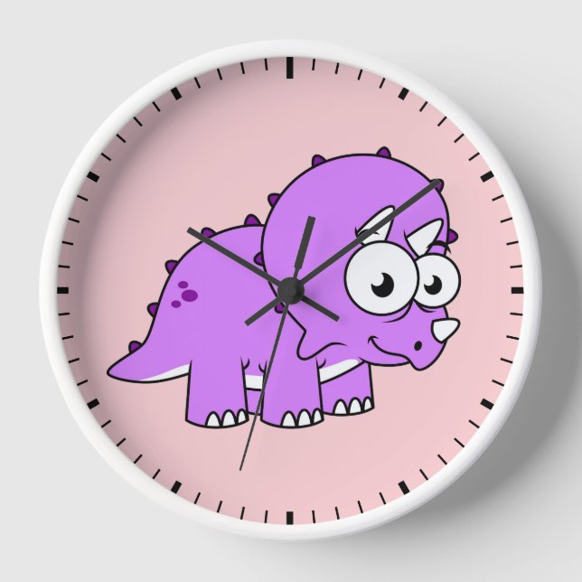 Reloj Un Ilustracion Agradable De Un Triceratops. (Anverso)