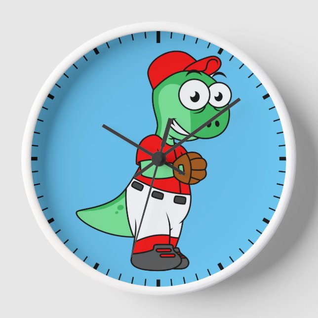 Reloj Un lanzador de béisbol paquicefalosaurio. (Anverso)